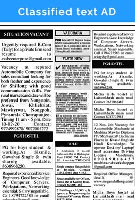 Classified Text Ad